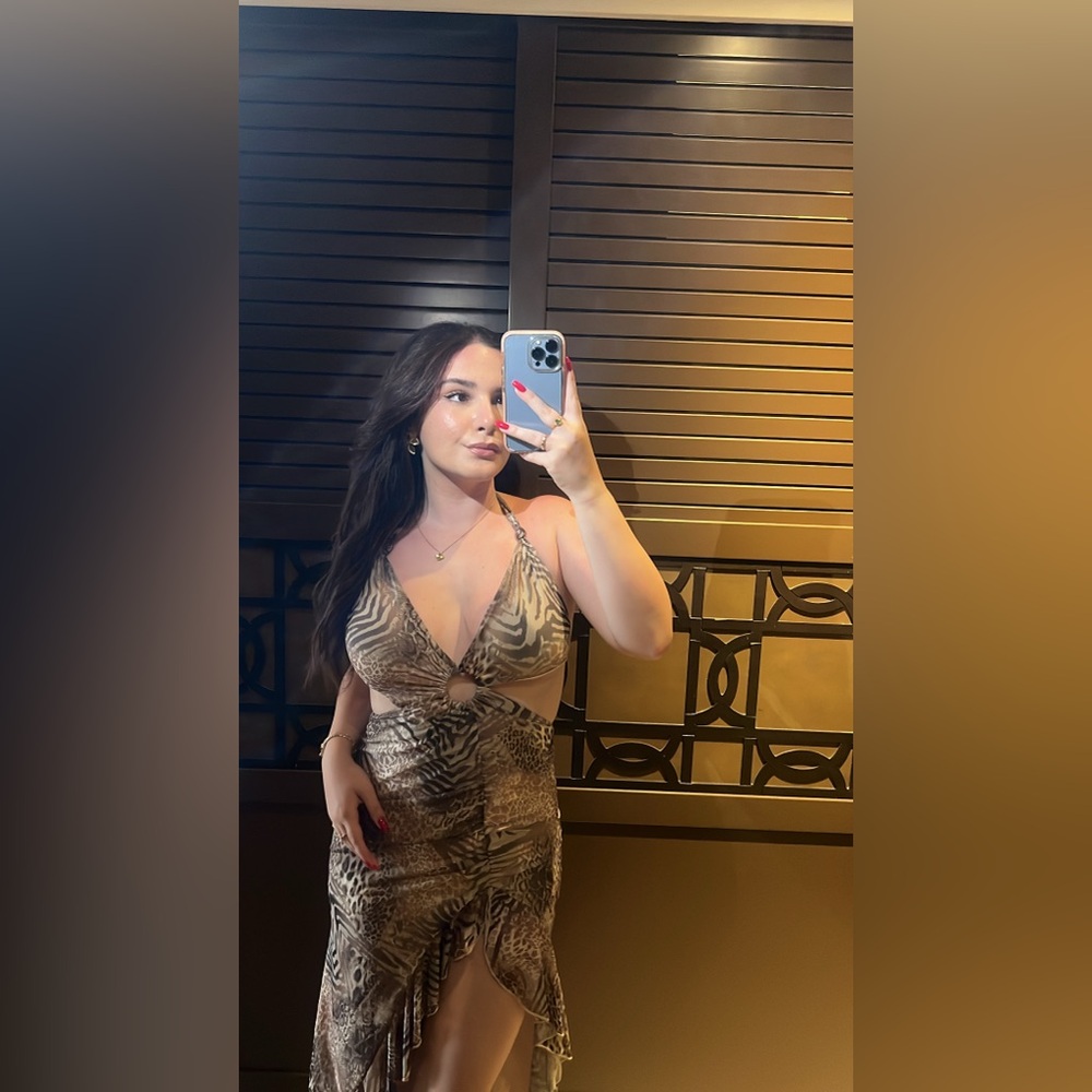 Animal Print Halter Dress
